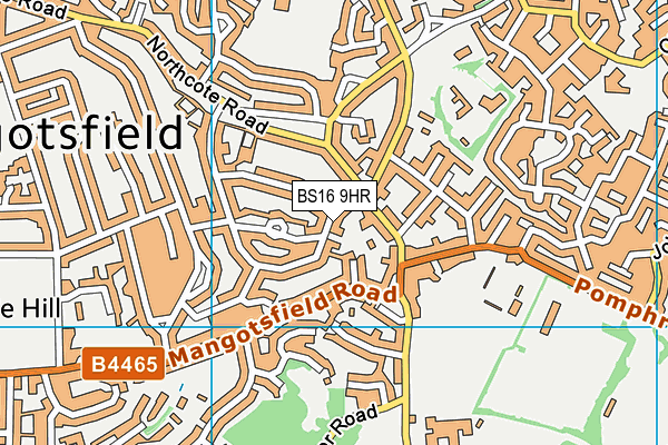 BS16 9HR map - OS VectorMap District (Ordnance Survey)