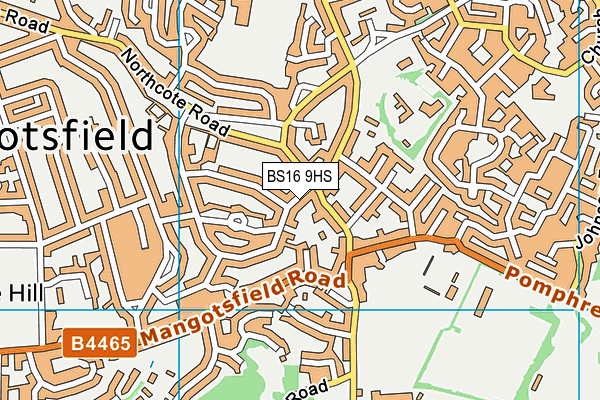 BS16 9HS map - OS VectorMap District (Ordnance Survey)