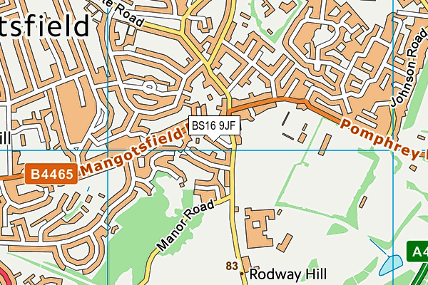 BS16 9JF map - OS VectorMap District (Ordnance Survey)