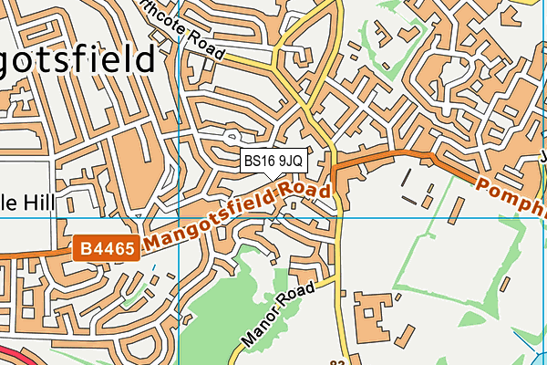 BS16 9JQ map - OS VectorMap District (Ordnance Survey)