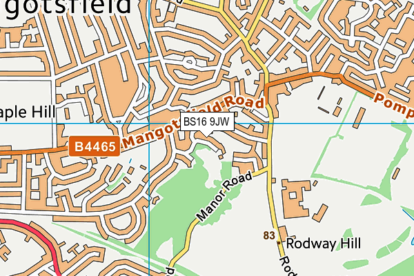 BS16 9JW map - OS VectorMap District (Ordnance Survey)