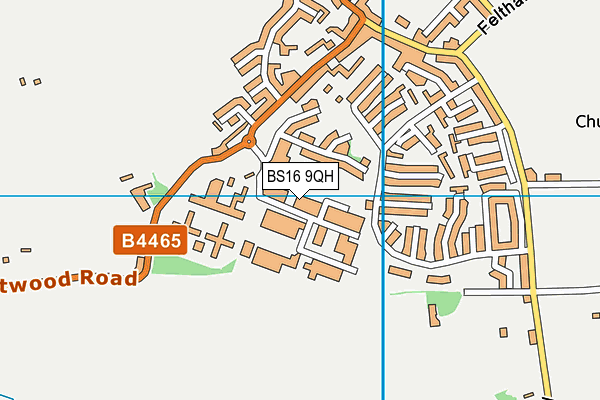 BS16 9QH map - OS VectorMap District (Ordnance Survey)