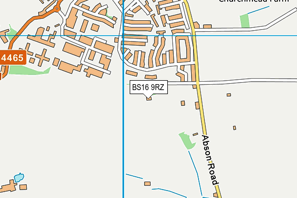 BS16 9RZ map - OS VectorMap District (Ordnance Survey)