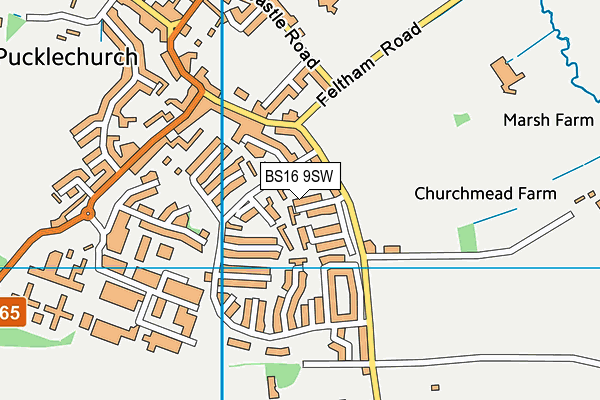 BS16 9SW map - OS VectorMap District (Ordnance Survey)