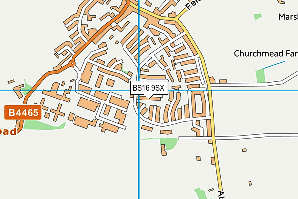 BS16 9SX map - OS VectorMap District (Ordnance Survey)