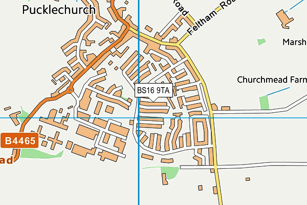 BS16 9TA map - OS VectorMap District (Ordnance Survey)