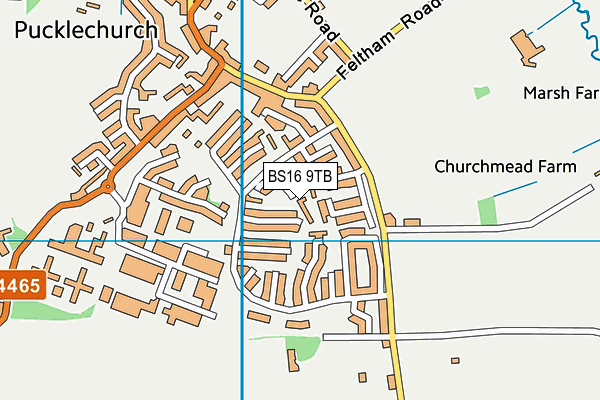 BS16 9TB map - OS VectorMap District (Ordnance Survey)