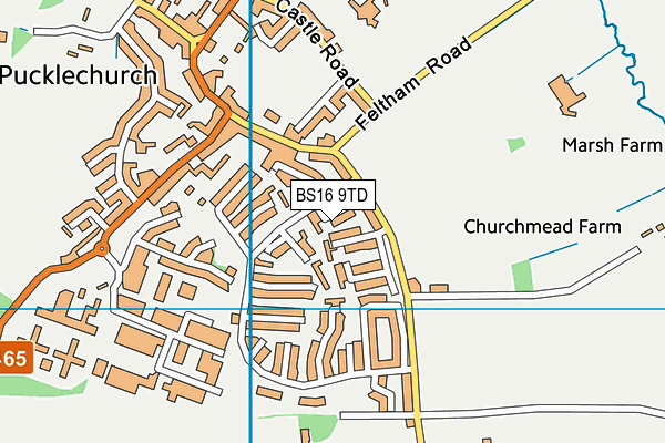 BS16 9TD map - OS VectorMap District (Ordnance Survey)