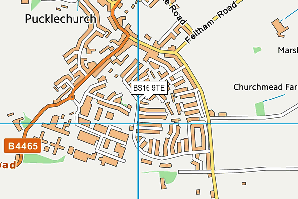 BS16 9TE map - OS VectorMap District (Ordnance Survey)