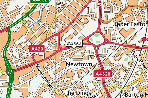 BS2 0AG map - OS VectorMap District (Ordnance Survey)