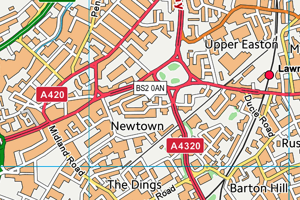 BS2 0AN map - OS VectorMap District (Ordnance Survey)