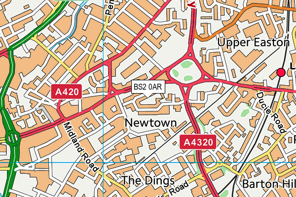 BS2 0AR map - OS VectorMap District (Ordnance Survey)