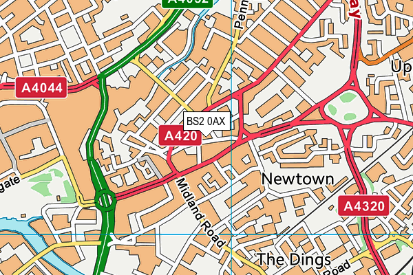 BS2 0AX map - OS VectorMap District (Ordnance Survey)