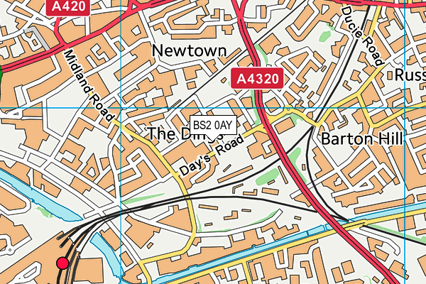 BS2 0AY map - OS VectorMap District (Ordnance Survey)