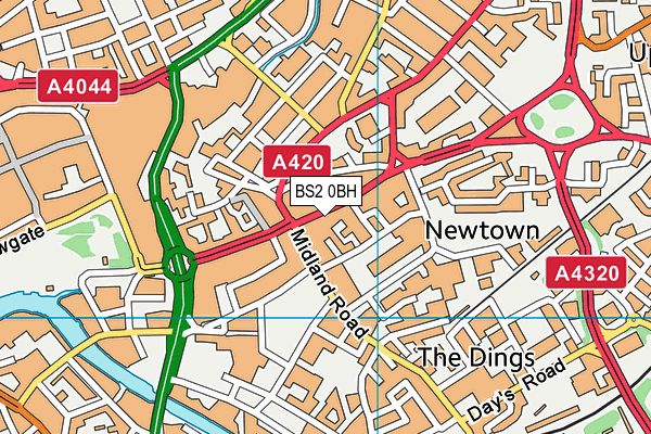 BS2 0BH map - OS VectorMap District (Ordnance Survey)