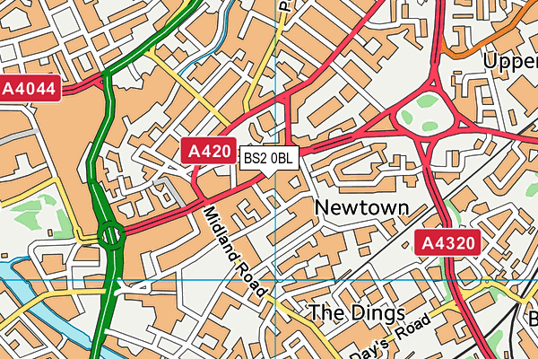 BS2 0BL map - OS VectorMap District (Ordnance Survey)