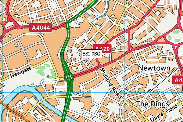 BS2 0BQ map - OS VectorMap District (Ordnance Survey)