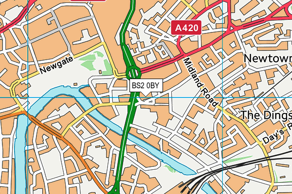 BS2 0BY map - OS VectorMap District (Ordnance Survey)