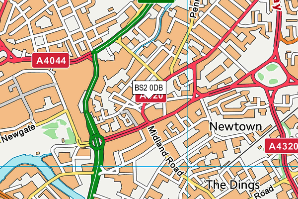 BS2 0DB map - OS VectorMap District (Ordnance Survey)