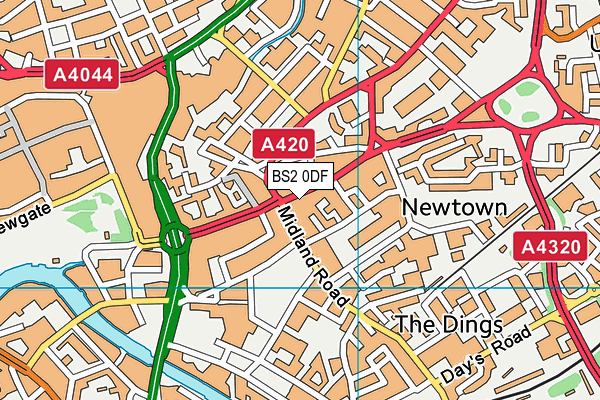 BS2 0DF map - OS VectorMap District (Ordnance Survey)