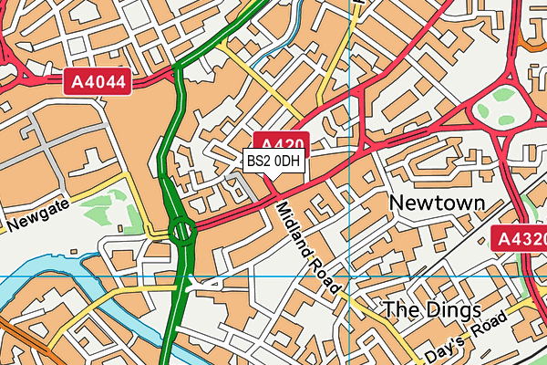 BS2 0DH map - OS VectorMap District (Ordnance Survey)