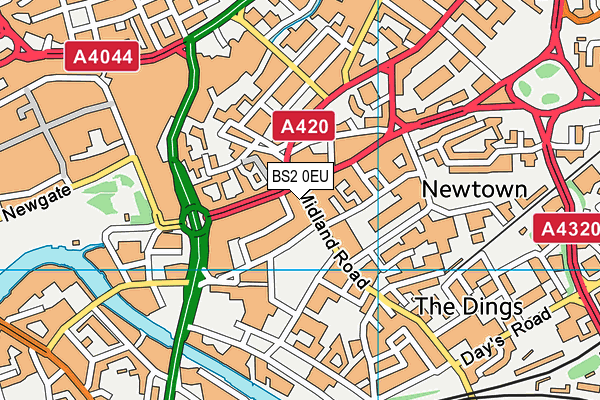 BS2 0EU map - OS VectorMap District (Ordnance Survey)