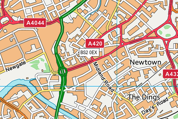 BS2 0EX map - OS VectorMap District (Ordnance Survey)