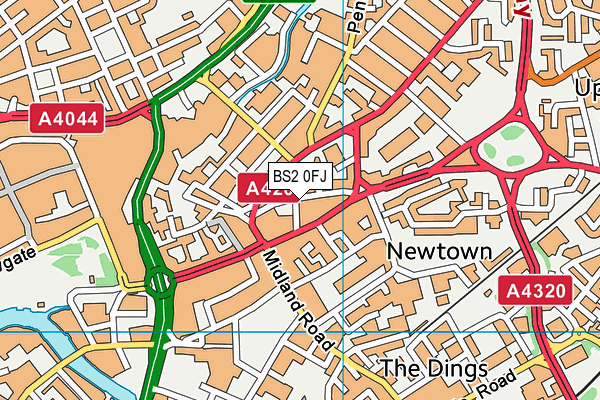 BS2 0FJ map - OS VectorMap District (Ordnance Survey)