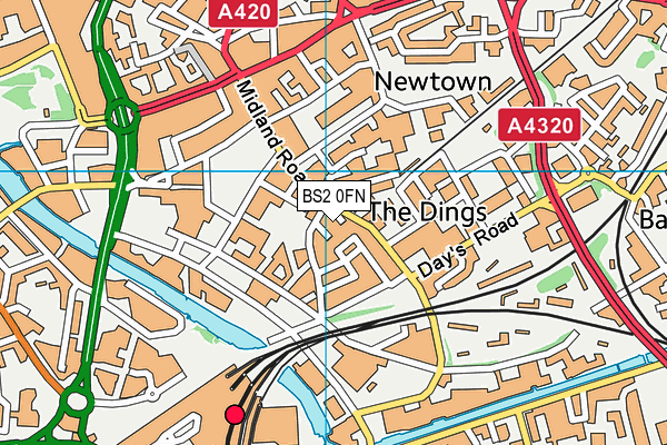 BS2 0FN map - OS VectorMap District (Ordnance Survey)