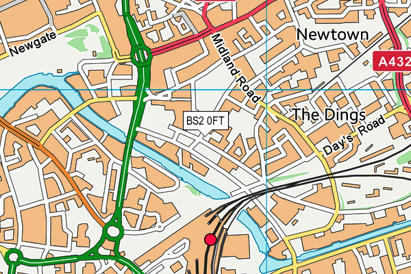 BS2 0FT map - OS VectorMap District (Ordnance Survey)