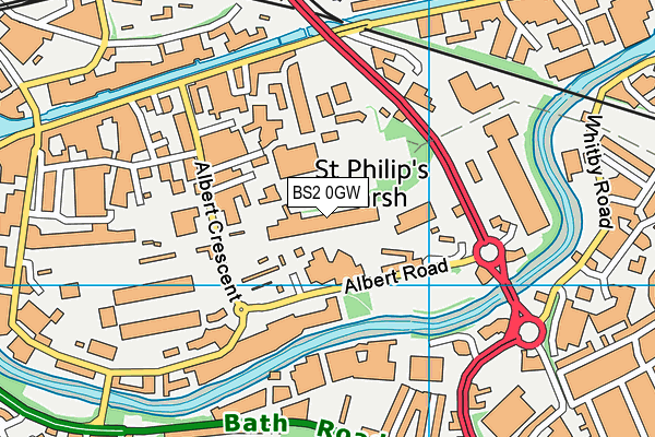 BS2 0GW map - OS VectorMap District (Ordnance Survey)