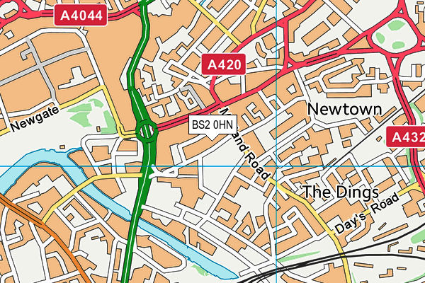 BS2 0HN map - OS VectorMap District (Ordnance Survey)