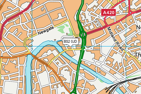 BS2 0JD map - OS VectorMap District (Ordnance Survey)