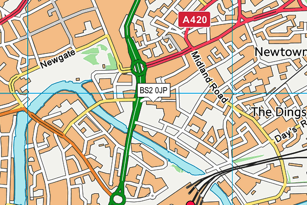 BS2 0JP map - OS VectorMap District (Ordnance Survey)