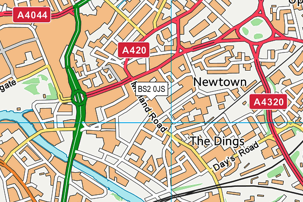 BS2 0JS map - OS VectorMap District (Ordnance Survey)