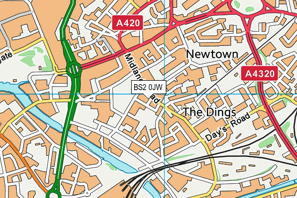 BS2 0JW map - OS VectorMap District (Ordnance Survey)