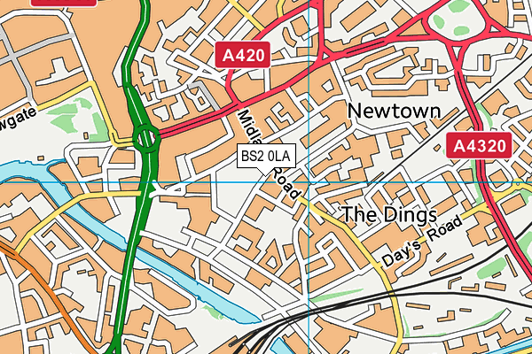 BS2 0LA map - OS VectorMap District (Ordnance Survey)