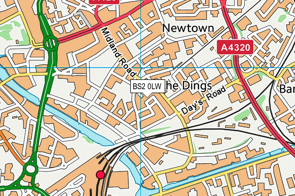 BS2 0LW map - OS VectorMap District (Ordnance Survey)