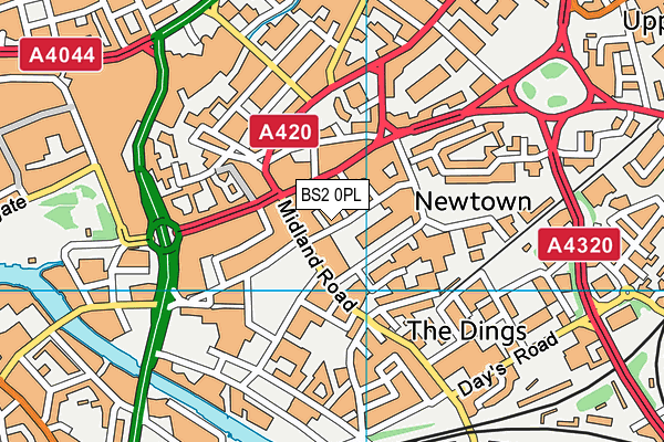 BS2 0PL map - OS VectorMap District (Ordnance Survey)