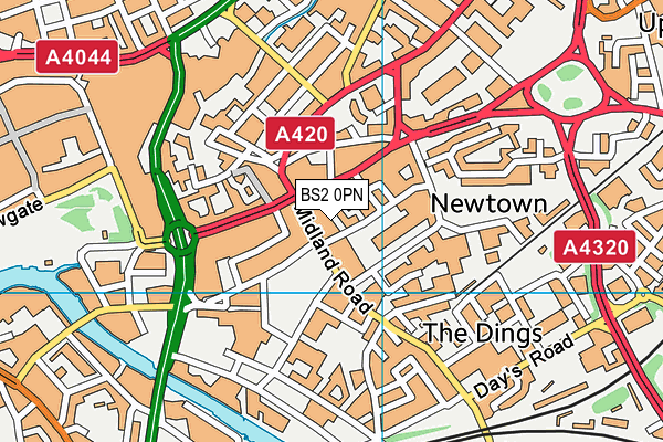 BS2 0PN map - OS VectorMap District (Ordnance Survey)