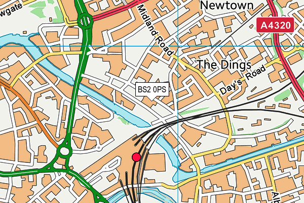 BS2 0PS map - OS VectorMap District (Ordnance Survey)