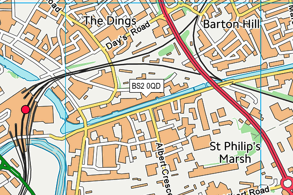 BS2 0QD map - OS VectorMap District (Ordnance Survey)