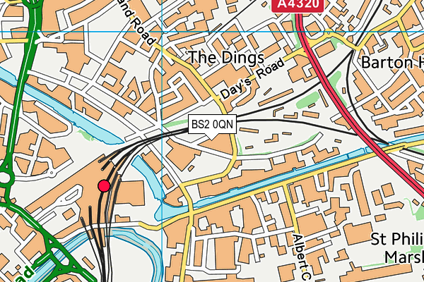 BS2 0QN map - OS VectorMap District (Ordnance Survey)