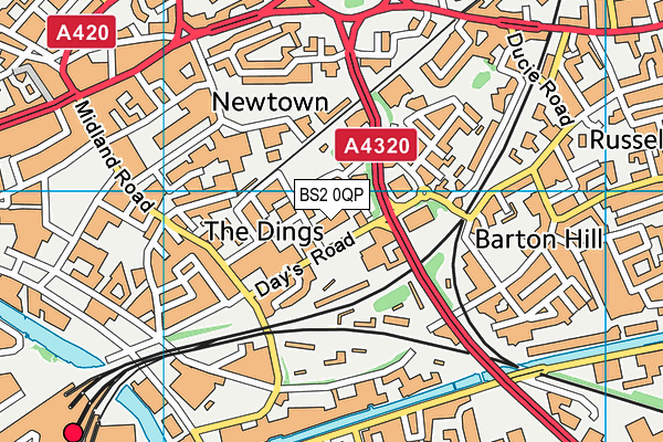 BS2 0QP map - OS VectorMap District (Ordnance Survey)