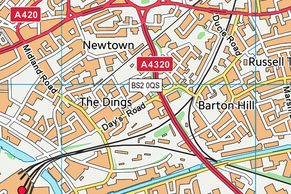 BS2 0QS map - OS VectorMap District (Ordnance Survey)