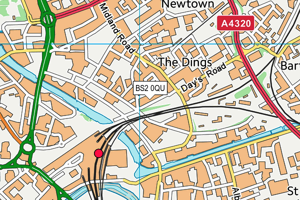 BS2 0QU map - OS VectorMap District (Ordnance Survey)