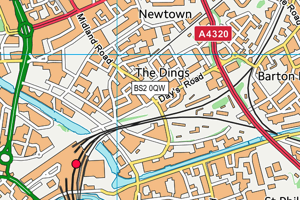 BS2 0QW map - OS VectorMap District (Ordnance Survey)