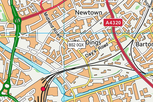 BS2 0QX map - OS VectorMap District (Ordnance Survey)