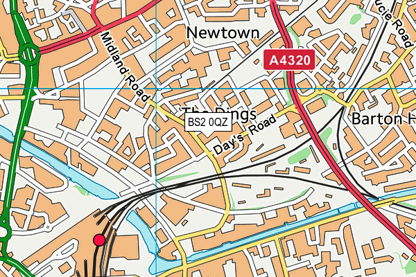 BS2 0QZ map - OS VectorMap District (Ordnance Survey)