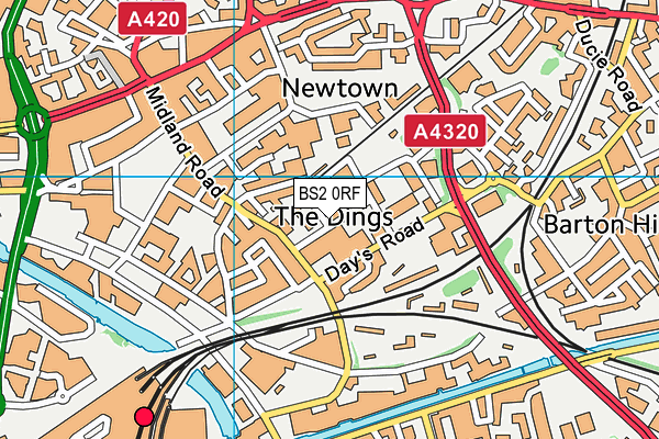 BS2 0RF map - OS VectorMap District (Ordnance Survey)